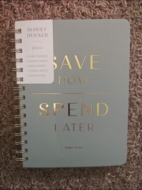 Up & Up Budget Tracker Notebook - "Save Now Spend Later" - Mint with Gold Foil